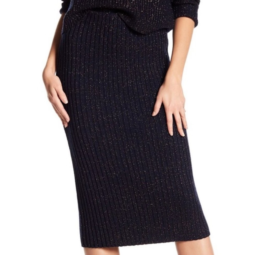 rag & bone • Jubilee Ribbed Metallic Skirt